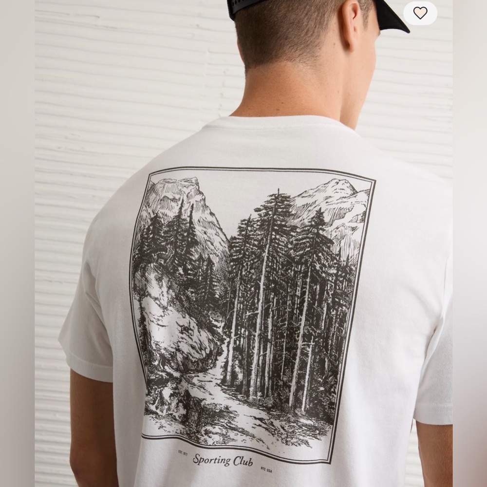 American Eagle Outfitters White Nature Graphic Tee NWT